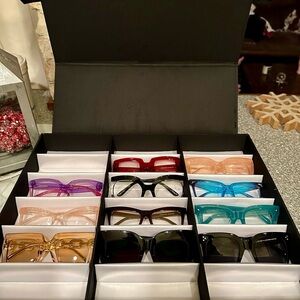 11 Pairs of Glasses with Portable Display/Storage Case